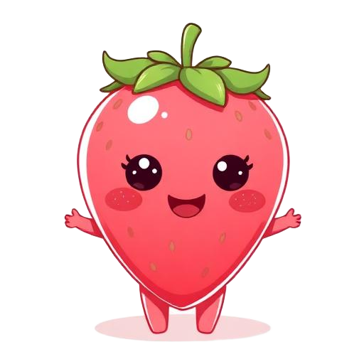 Petite fraise kawaii mascotte